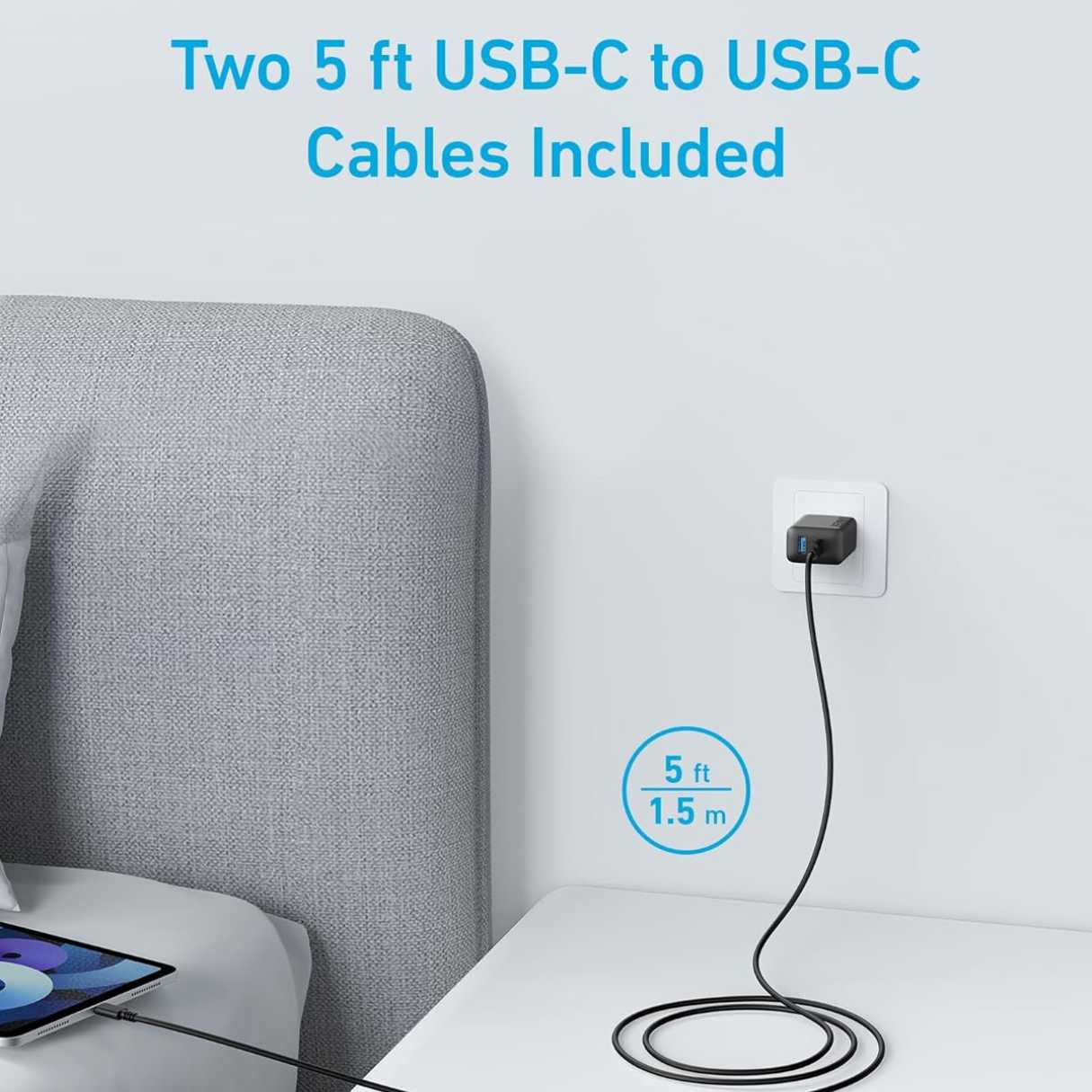 Anker cargador tipo C 20W paquete de 2, + cable tipo C, para iPhone/Samsung/AirPods