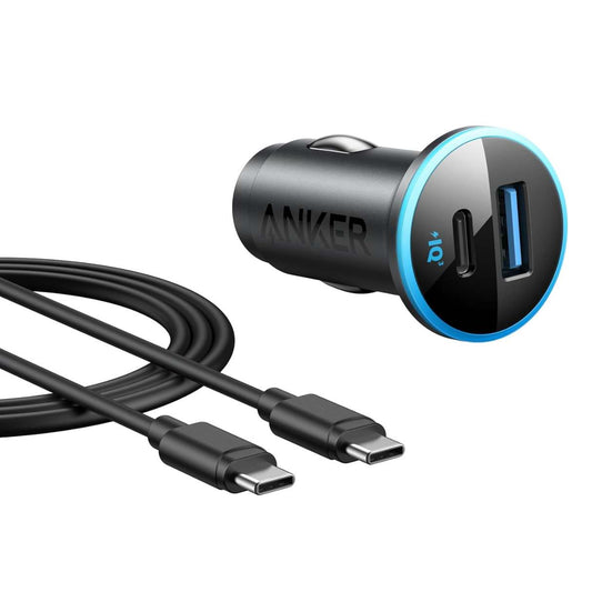 Anker cargador para vehículo 52.5W 2 puertos carga rápida + cable tipo c