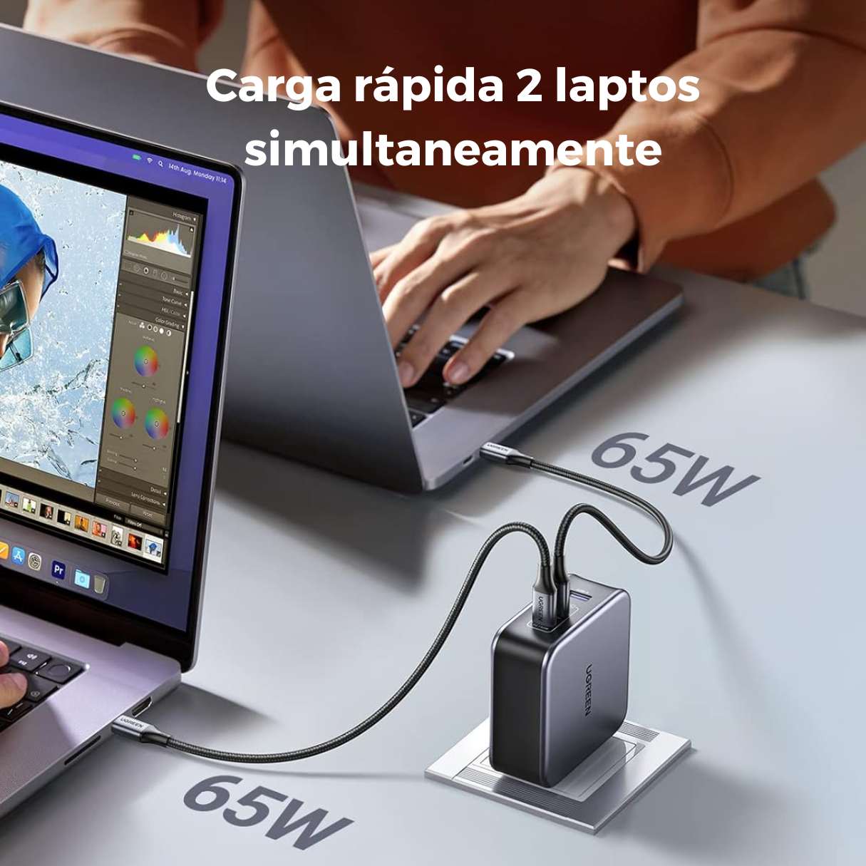 UGREEN Nexode Cargador USB-C 140W PD 3.1 – 3 Puertos con cable