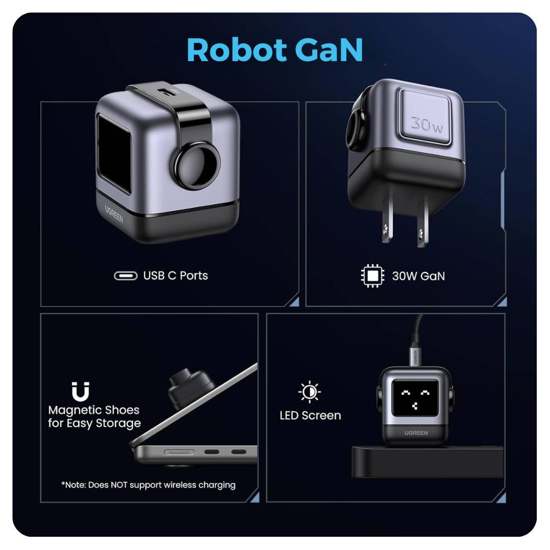 UGREEN Nexode Robot Cargador USB-C 30W PD