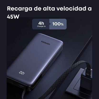 Ugreen Nexode Power Bank 20000mAh 45W con cable integrado, carga rápida para iPhone /Samsung S25 Ultra/iPad Pro y más