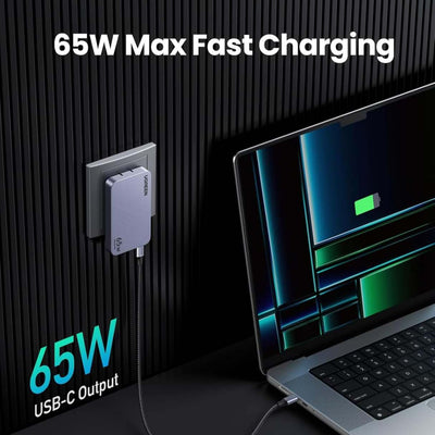 UGREEN Nexode Pro Cargador USB-C 65W – 3 Puertos