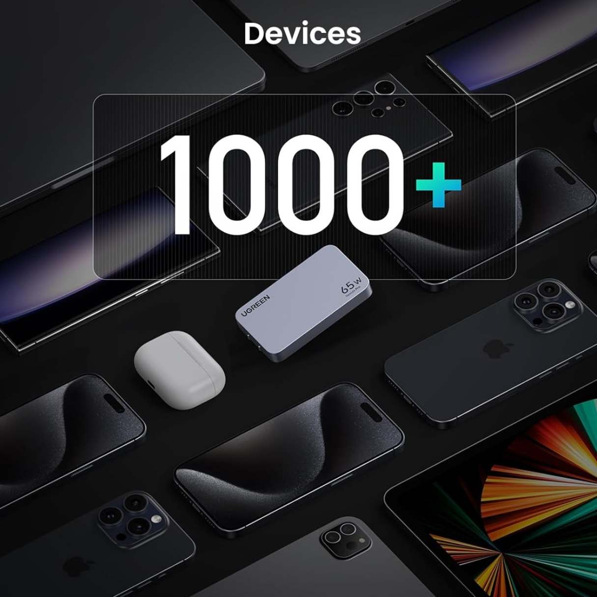 UGREEN Nexode Pro Cargador USB-C 65W – 3 Puertos