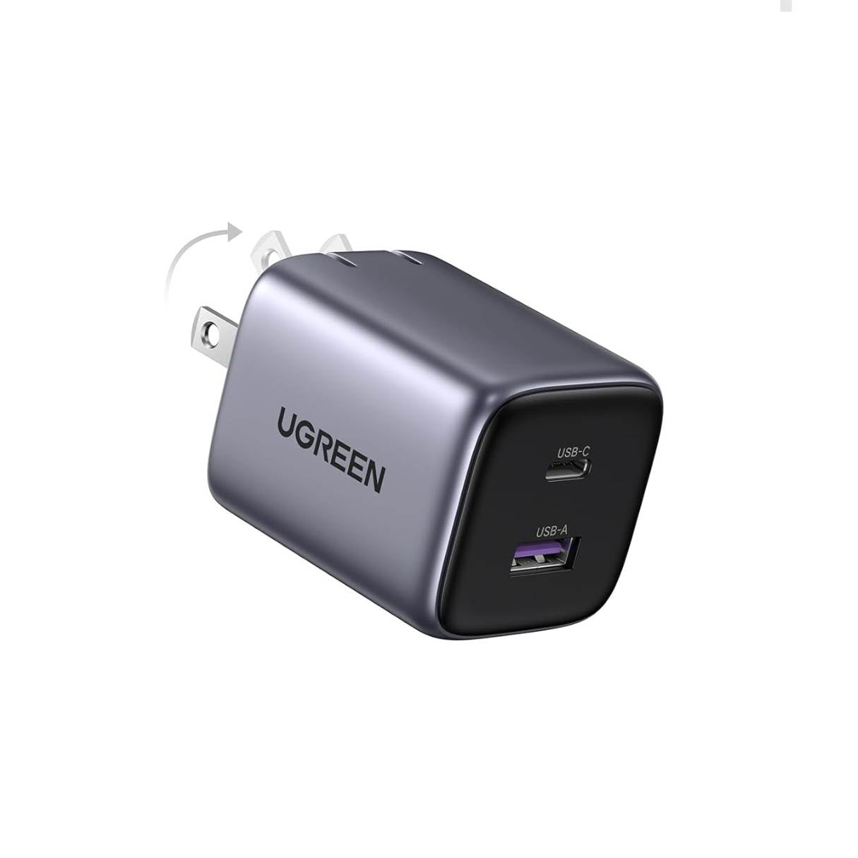 Cargador tipo C Ugreen 35W 2 puertos carga rápida para iPhone/Apple Watch/AirPods