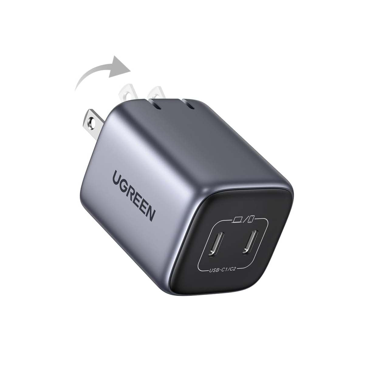 Ugreen cargador tipo C 45W, Nexode 2 puertos para Samsung Galaxy S25 Ultra/Tab S10, iPhone, iPad