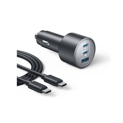 Anker Cargador de Vehículo tipo C de 167.5W 3 puertos para MacBook, iPhone 16/15/14, Samsung S25/S24/Ultra, iPad Pro y más