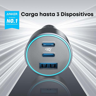 Anker Cargador de Vehículo 3 puertos de carga 67W