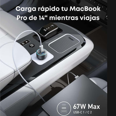 Anker Cargador de Vehículo 3 puertos de carga 67W