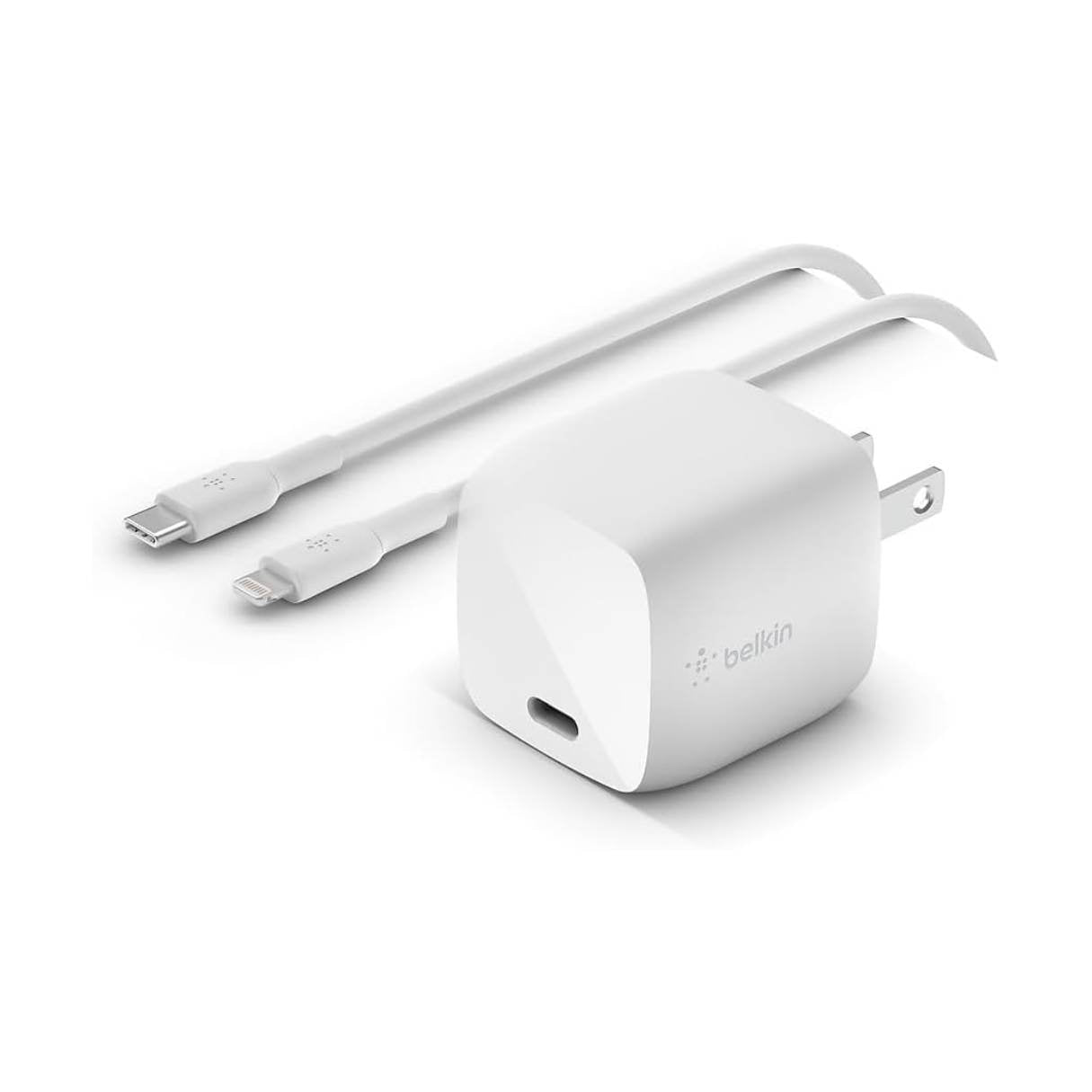 Belkin Cargador de pared USB C de 30 W - Cable Lightning incluido para iPhne 15/14/13/12/11/SE