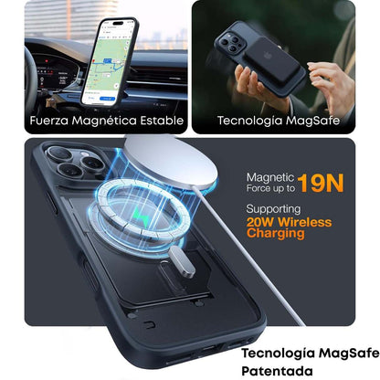 Torras Funda MagSafe para iPhone 16 Pro Max a prueba de golpes contra caídas de grado militar, translúcida delgada