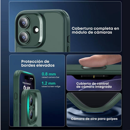 ESR Funda para iPhone 17, control de cámara, compatible con MagSafe, tecnología Shockof de grado militar, verde esmerilado