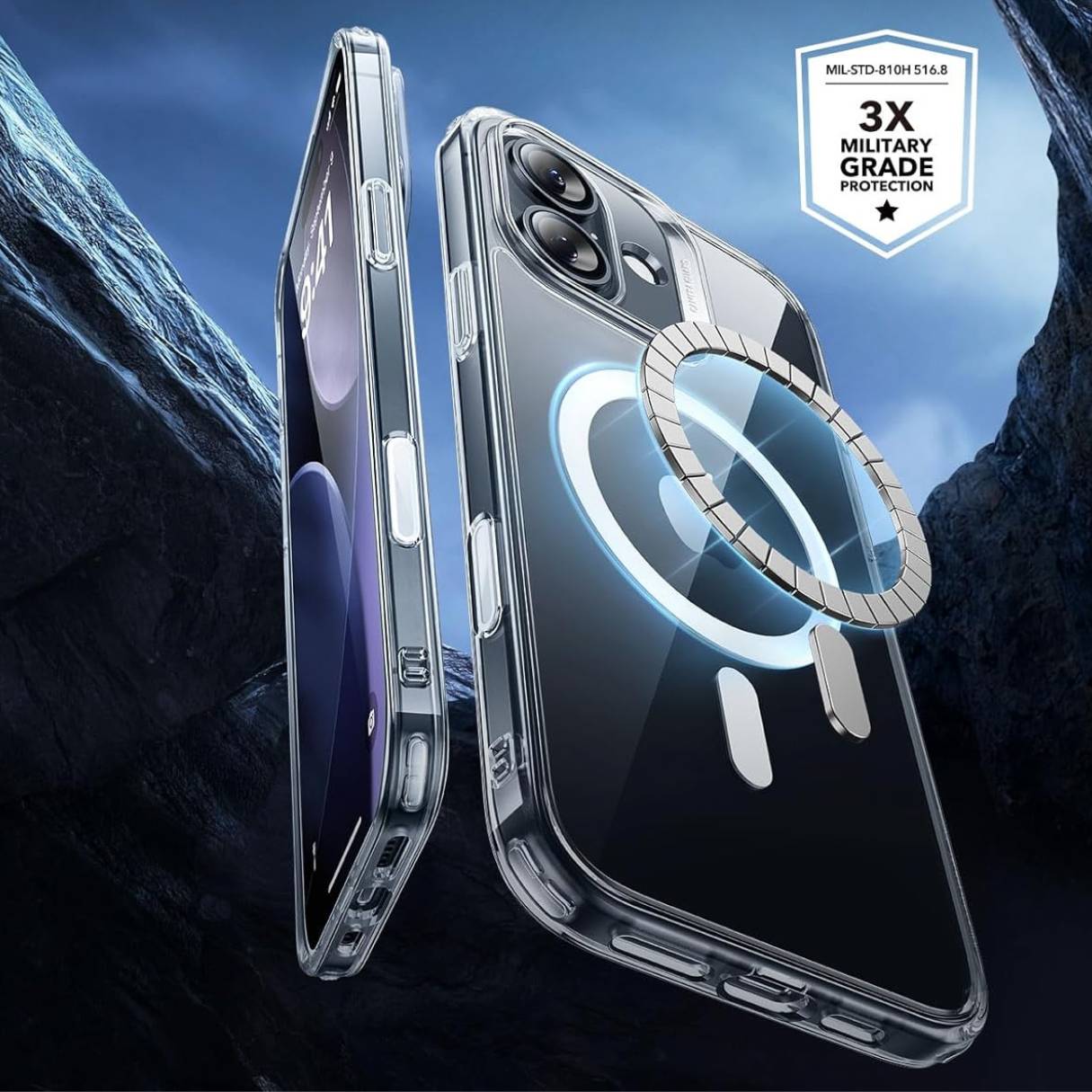 ESR Funda para iPhone 17, botón para control de cámara, compatible con MagSafe, protección de grado militar a prueba de golpes, transparente