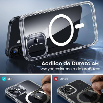 ESR Funda para iPhone 17, botón para control de cámara, compatible con MagSafe, protección de grado militar a prueba de golpes, transparente