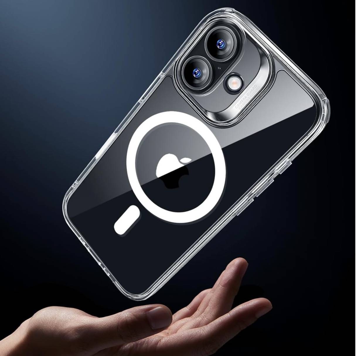 ESR Funda para iPhone 17, botón para control de cámara, compatible con MagSafe, protección de grado militar a prueba de golpes, transparente