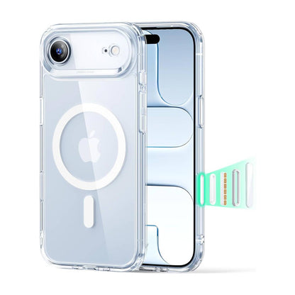 ESR Funda para iPhone 17 Air, control de cámara, compatible con MagSafe, protección de grado militar a prueba de golpes, funda transparente