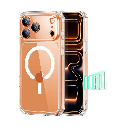 ESR Funda para iPhone 17 Pro Max, control de cámara, compatible con MagSafe, protección de grado militar a prueba de golpes, funda transparente