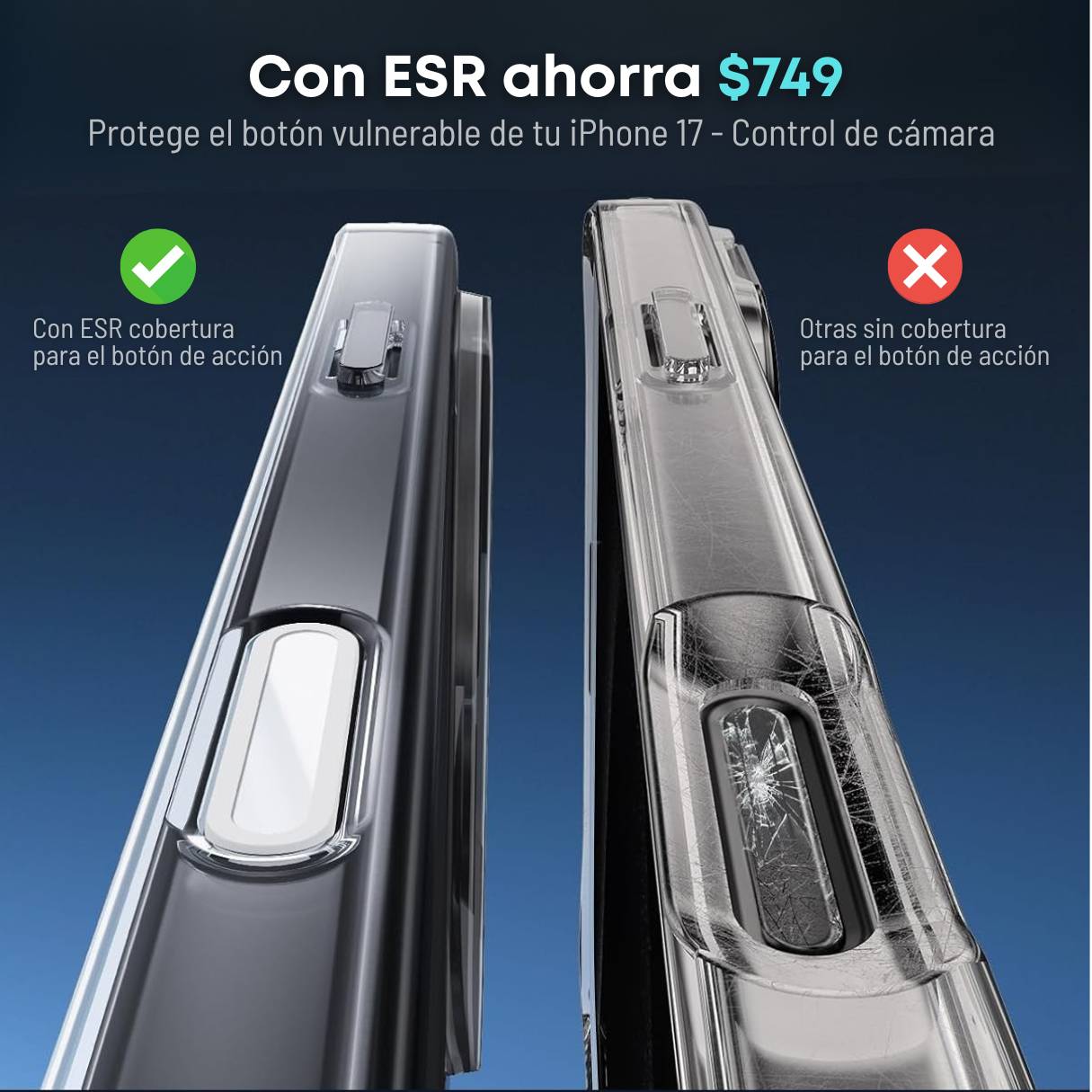 Funda ESR para iPhone 16 con MagSafe, protección de grado militar 3X, compatible con carga Qi2, funda transparente