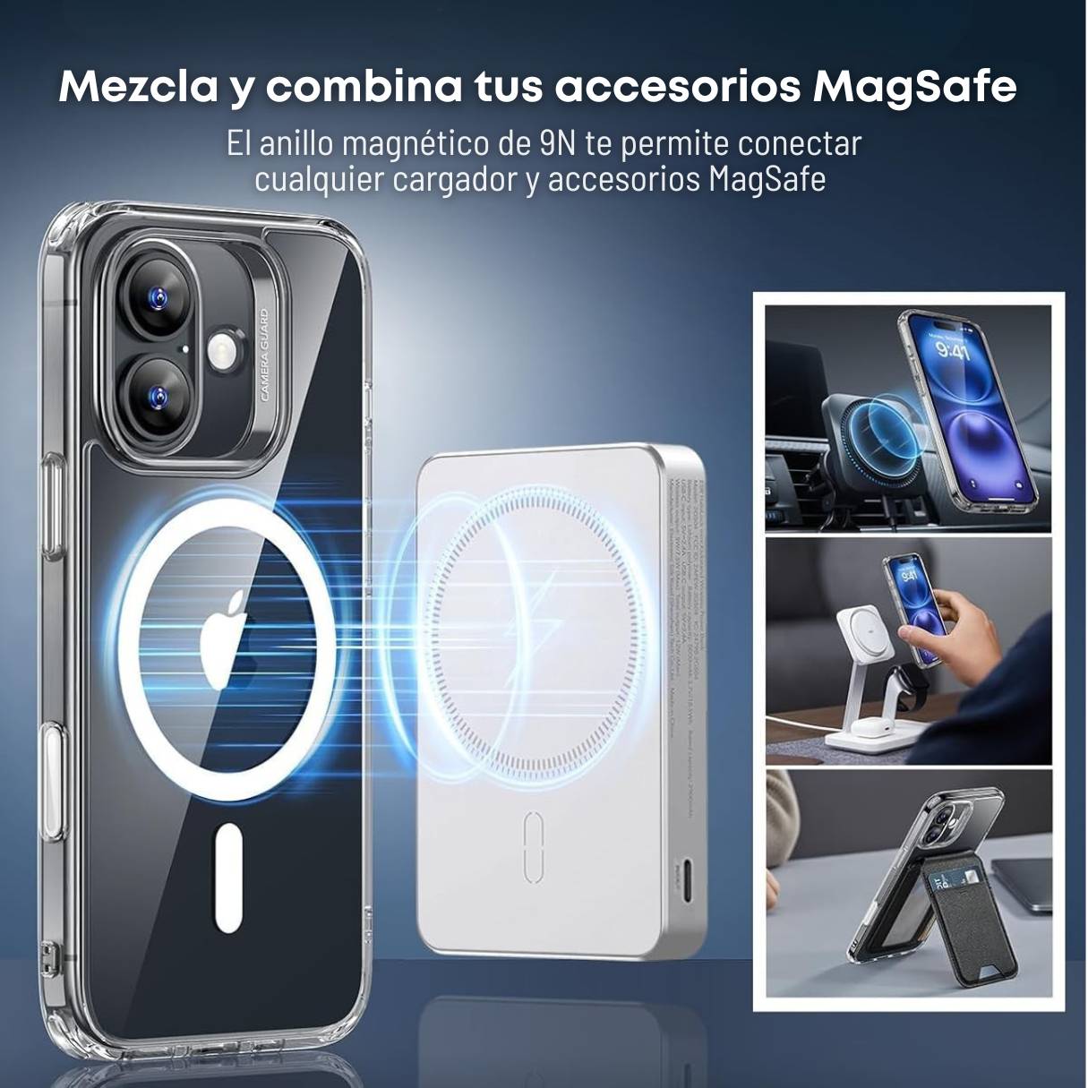 Funda ESR para iPhone 16 con MagSafe, protección de grado militar 3X, compatible con carga Qi2, funda transparente