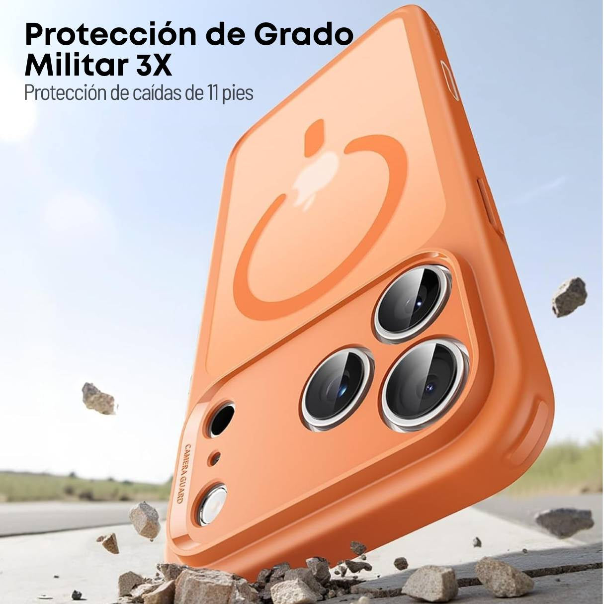 ESR Funda para iPhone 17 Pro Max, control de cámara, compatible con MagSafe, tecnología Shockof de grado militar, funda naranja