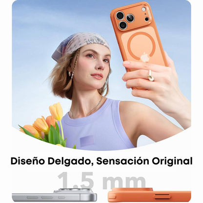 ESR Funda para iPhone 17 Pro Max, control de cámara, compatible con MagSafe, tecnología Shockof de grado militar, funda naranja