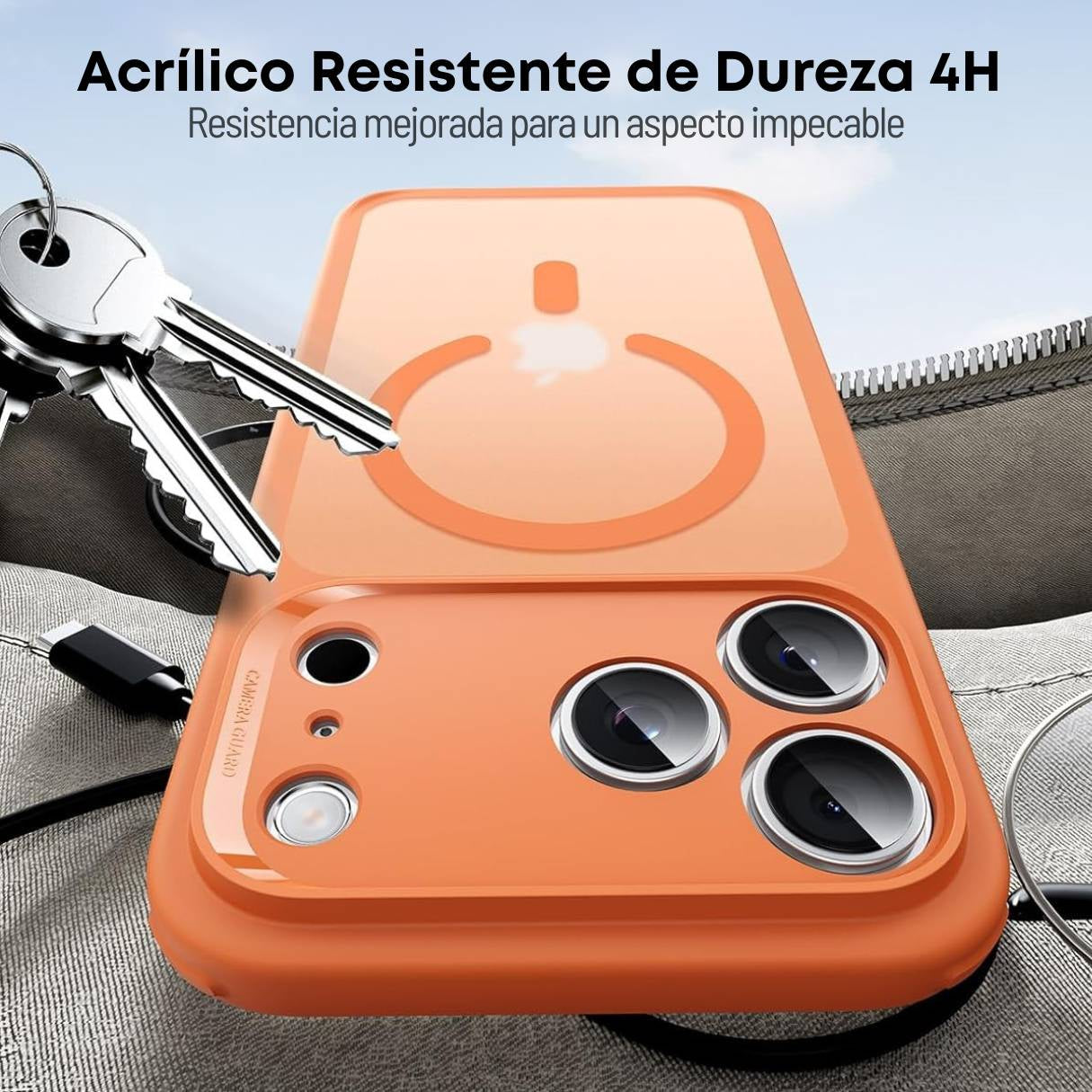 ESR Funda para iPhone 17 Pro Max, control de cámara, compatible con MagSafe, tecnología Shockof de grado militar, funda naranja