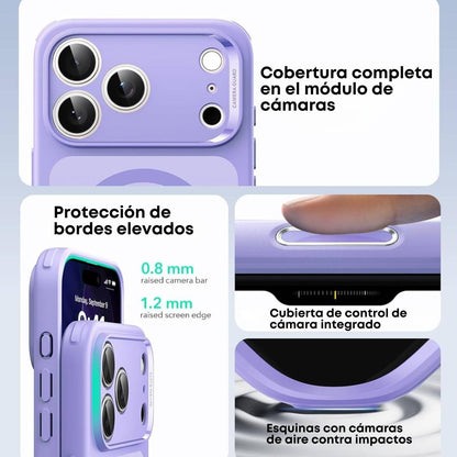 ESR Funda para iPhone 17 Pro, control de cámara, compatible con MagSafe, tecnología Shockof de grado militar, funda lila