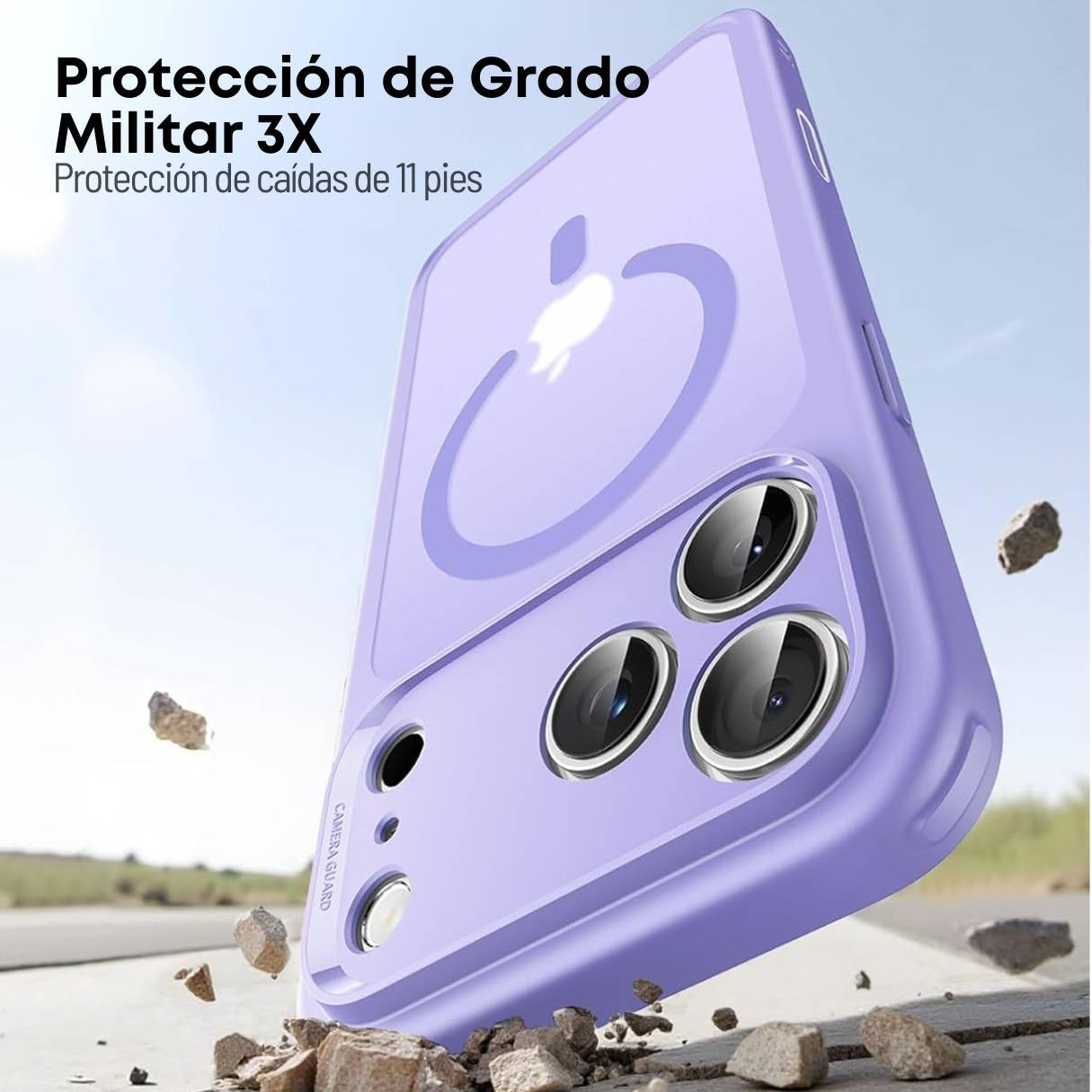 ESR Funda para iPhone 17 Pro, control de cámara, compatible con MagSafe, tecnología Shockof de grado militar, funda lila