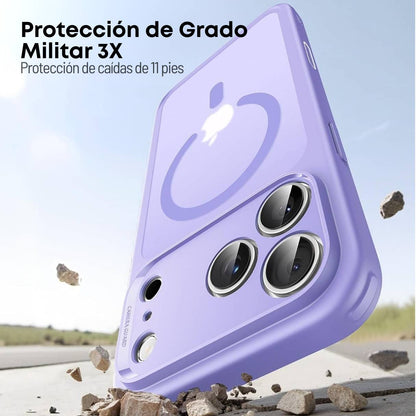 ESR Funda para iPhone 17 Pro, control de cámara, compatible con MagSafe, tecnología Shockof de grado militar, funda lila