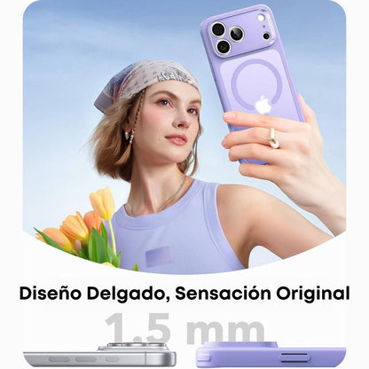 ESR Funda para iPhone 17 Pro, control de cámara, compatible con MagSafe, tecnología Shockof de grado militar, funda lila