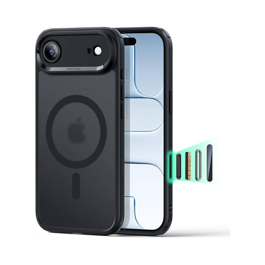 ESR Funda para iPhone 17 Air, control de cámara, compatible con MagSafe, tecnología Shockof de grado militar, negro esmerilado