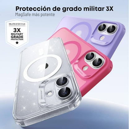 Funda ESR para iPhone 17 con MagSafe, compatible con carga Qi2 de 25W, protección de grado militar 3X, funda lila