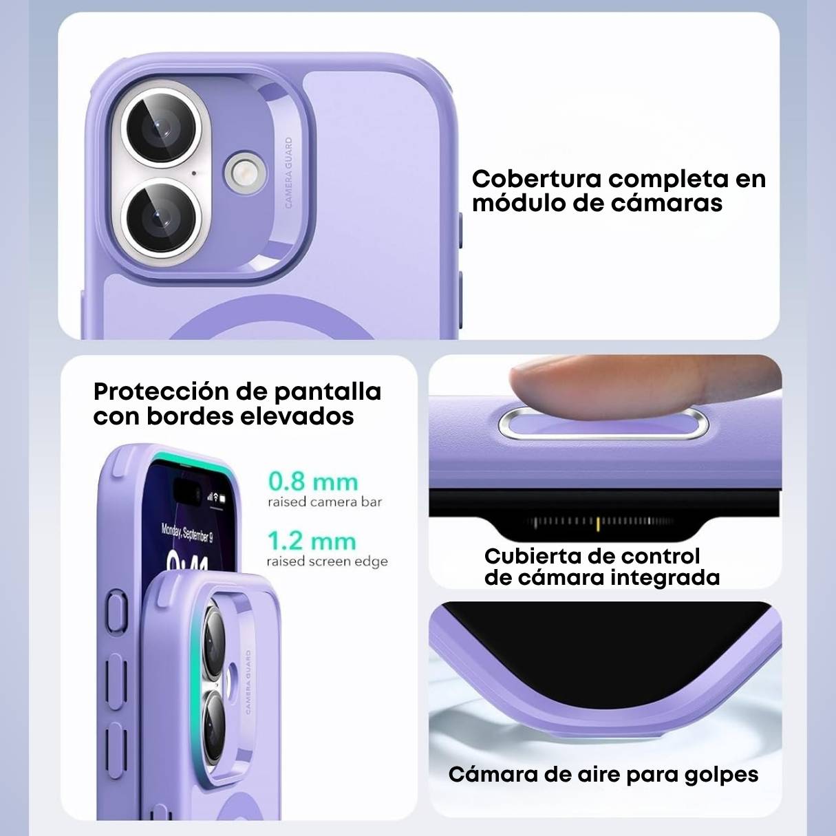 Funda ESR para iPhone 17 con MagSafe, compatible con carga Qi2 de 25W, protección de grado militar 3X, funda lila