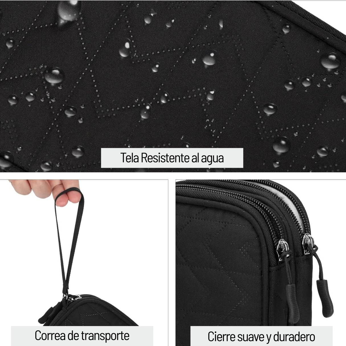FYY Organizador de Accesorios, estuche impermeable color negro