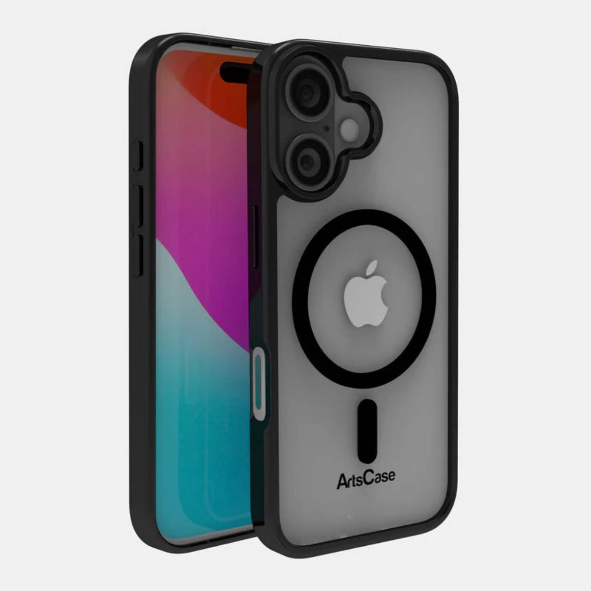 ArtsCase Funda MagSafe Transparente Bordes Negros – iPhone 17