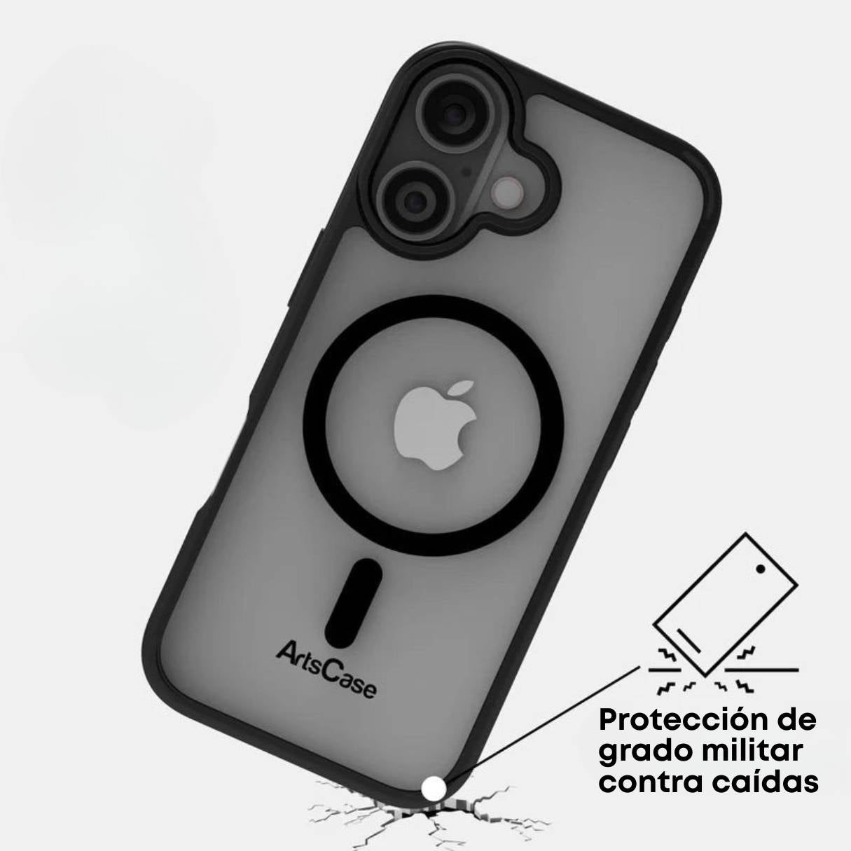 Funda ArtsCase para iPhone 17 con MagSafe, protección de grado militar, funda transparente bordes negros