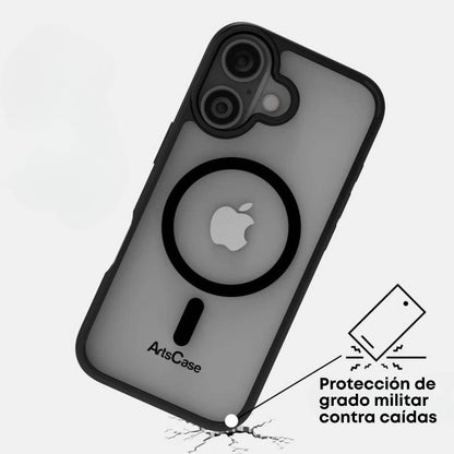 Funda ArtsCase para iPhone 17 con MagSafe, protección de grado militar, funda transparente bordes negros