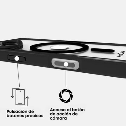 Funda ArtsCase para iPhone 17 con MagSafe, protección de grado militar, funda transparente bordes negros