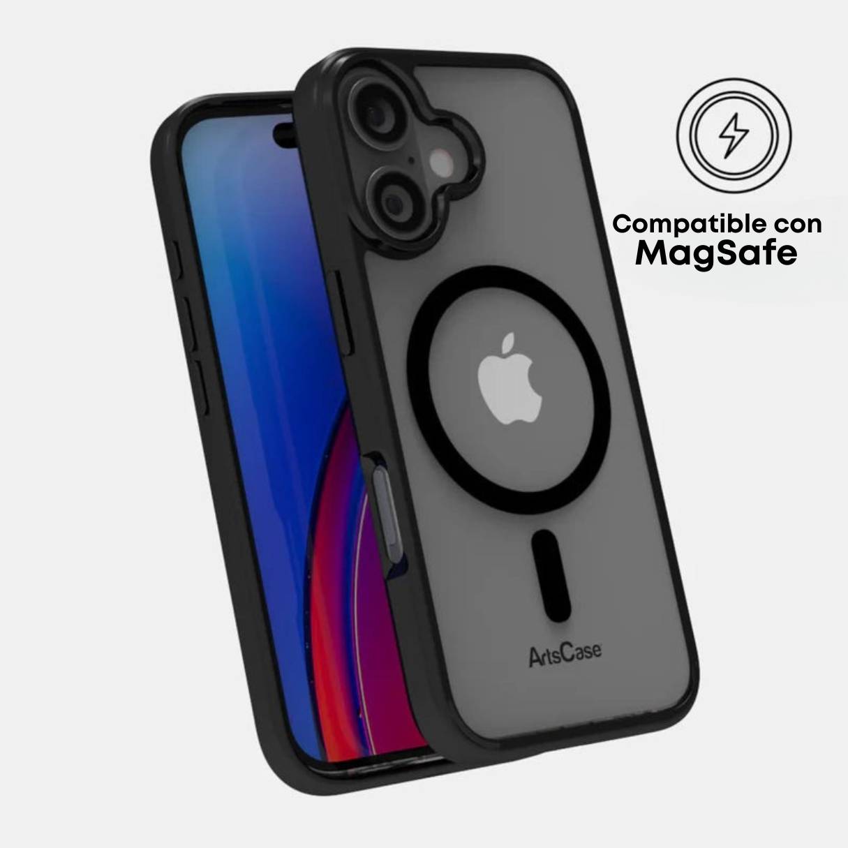 Funda ArtsCase para iPhone 17 con MagSafe, protección de grado militar, funda transparente bordes negros