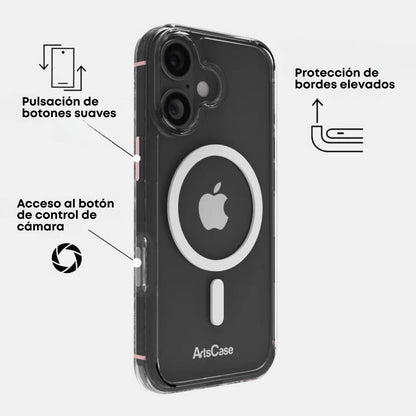 Funda ArtsCase para iPhone 17 con MagSafe, protección de grado militar, transparente