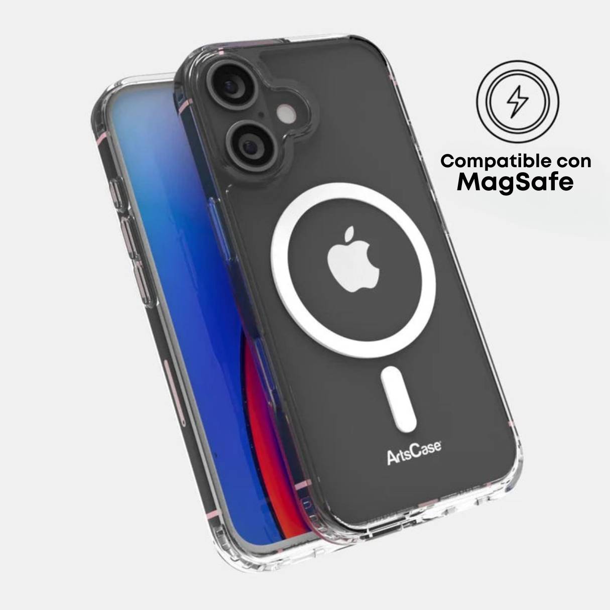 Funda ArtsCase para iPhone 17 con MagSafe, protección de grado militar, transparente