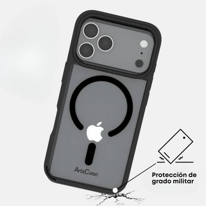 Funda ArtsCase para iPhone 17 Pro Max con MagSafe, protección de grado militar, transparente bordes negros