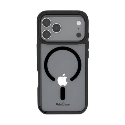 Funda ArtsCase para iPhone 17 Pro con MagSafe, protección de grado militar, transparente bordes negros