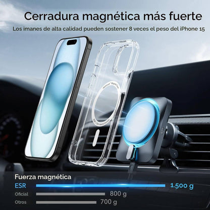 Funda ESR para iPhone 15 con MagSafe, protección de grado militar 3X, funda transparente