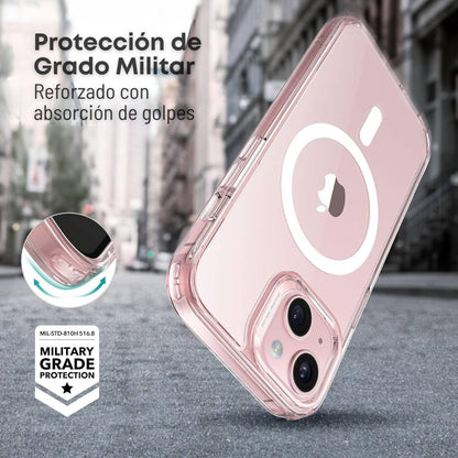 Funda ESR para iPhone 15 con MagSafe, protección de grado militar, resistente al amarilleo, rosa translúcido