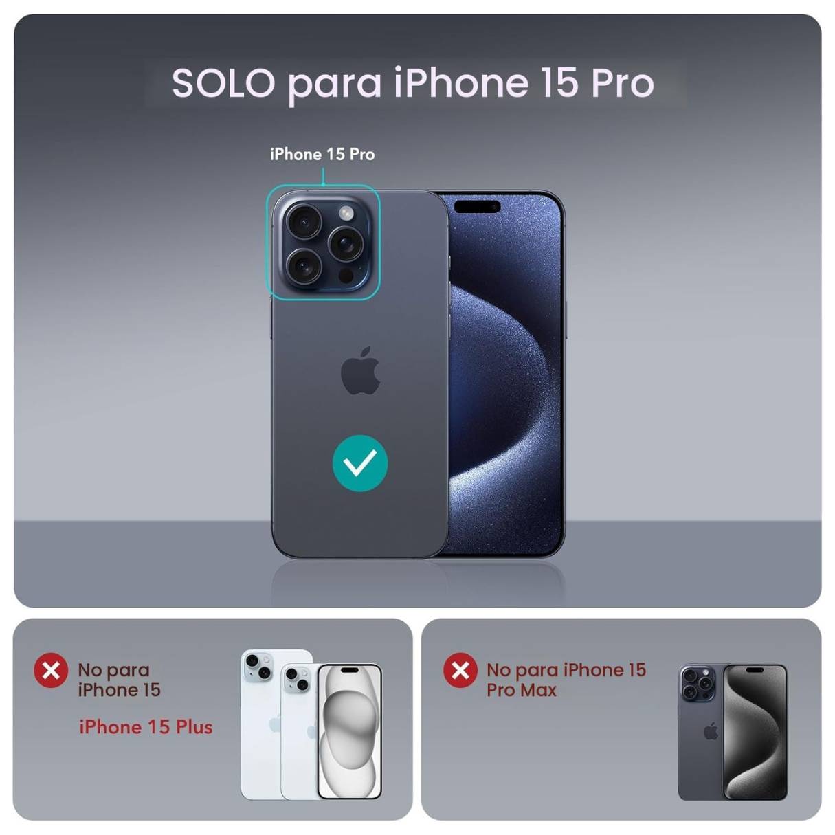 Funda ESR para iPhone 15 Pro con MagSafe, protección de grado militar 3X, funda transparente