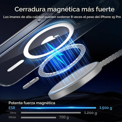 ESR Funda  MagSafe para iPhone 15 Pro transparente