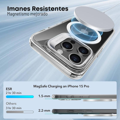 ESR Funda  MagSafe para iPhone 15 Pro transparente