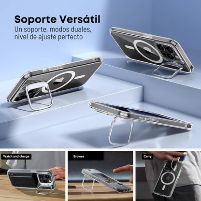 Funda ESR para iPhone 15 Pro con MagSafe, protección de grado militar 3X, anti amarilleo, soporte de anillo de cámara integrado, transparente