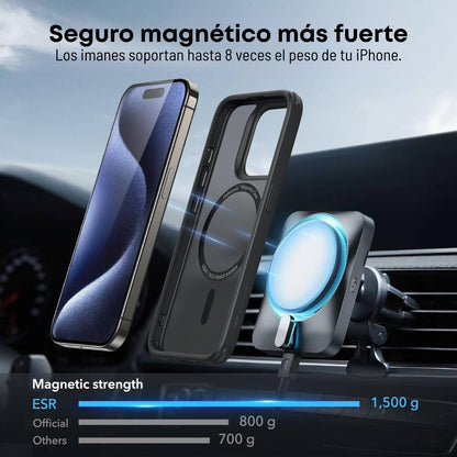 Funda ESR para iPhone 15 Pro, con MagSafe, protección de grado militar, resistente al amarilleo, negro mate
