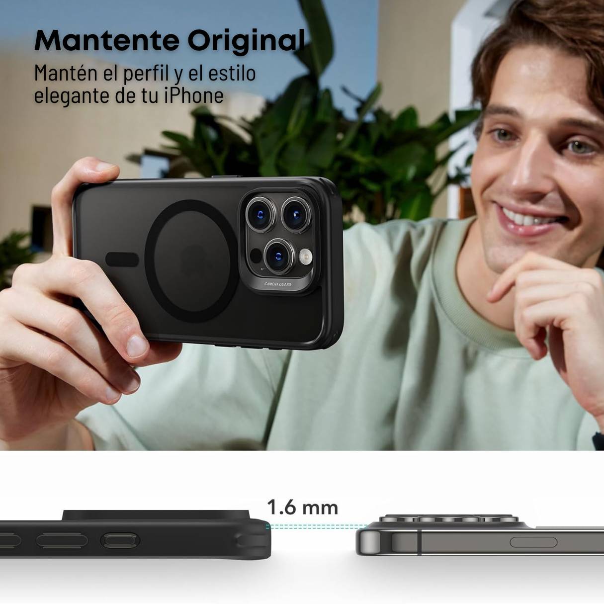 Funda ESR para iPhone 15 Pro, con MagSafe, protección de grado militar, resistente al amarilleo, negro mate